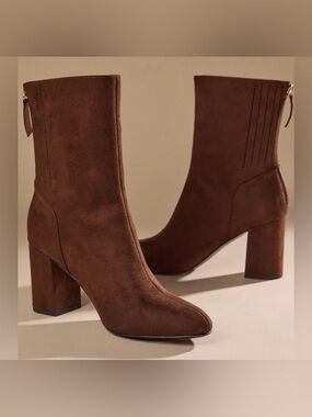 Altard State Chocolate Brown Microsuede Ankle Boots/Back Zip - Size 7.5